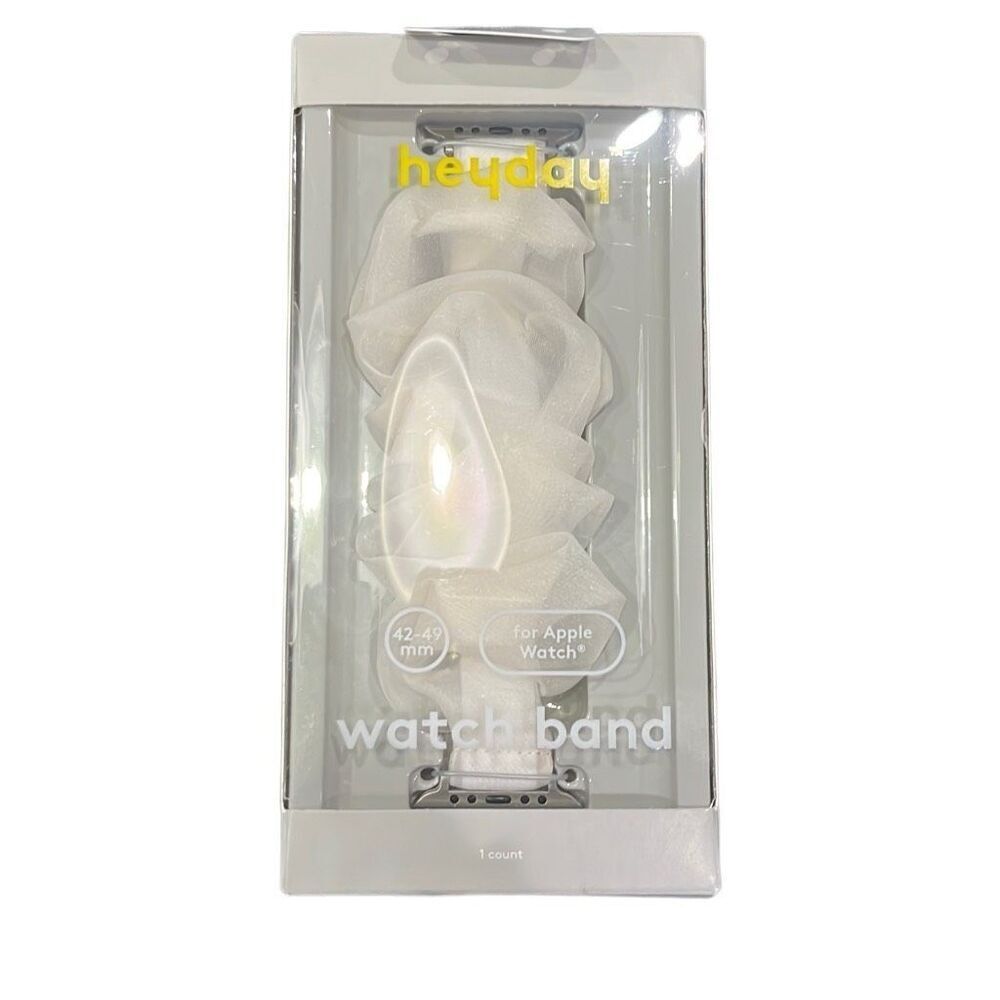 Heyday Apple Watch Band White Fabric Ruffle 42-49MM NEW‎